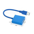 Kuyia USB3.0 macho TO VGA fêmea Adaptador Branco Azul Preto Cor USB VGA Display Cabo Adaptador Para CRT / LCD / Monitor / Projetor